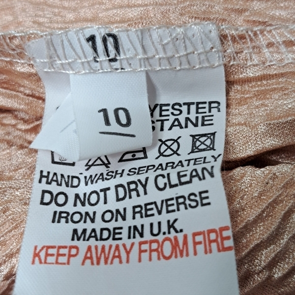 Rare London Gold Sparkly Crepe Dress With A Low V-Neck - Picture 9 of 9